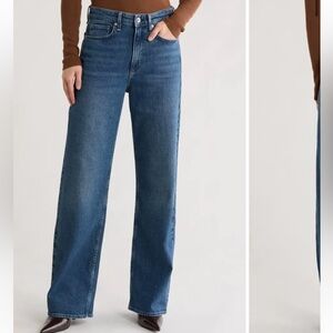 rag & bone Lori Mid-Rise Wide Leg Medium Wash Jeans 29 NWT
